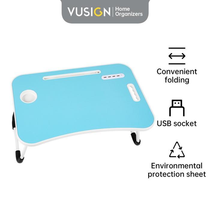 Deli x Vusign Folding Table / Meja Laptop Lipat VS861/VS862/VS860/VS864 Computer Furniture - USB-Bir