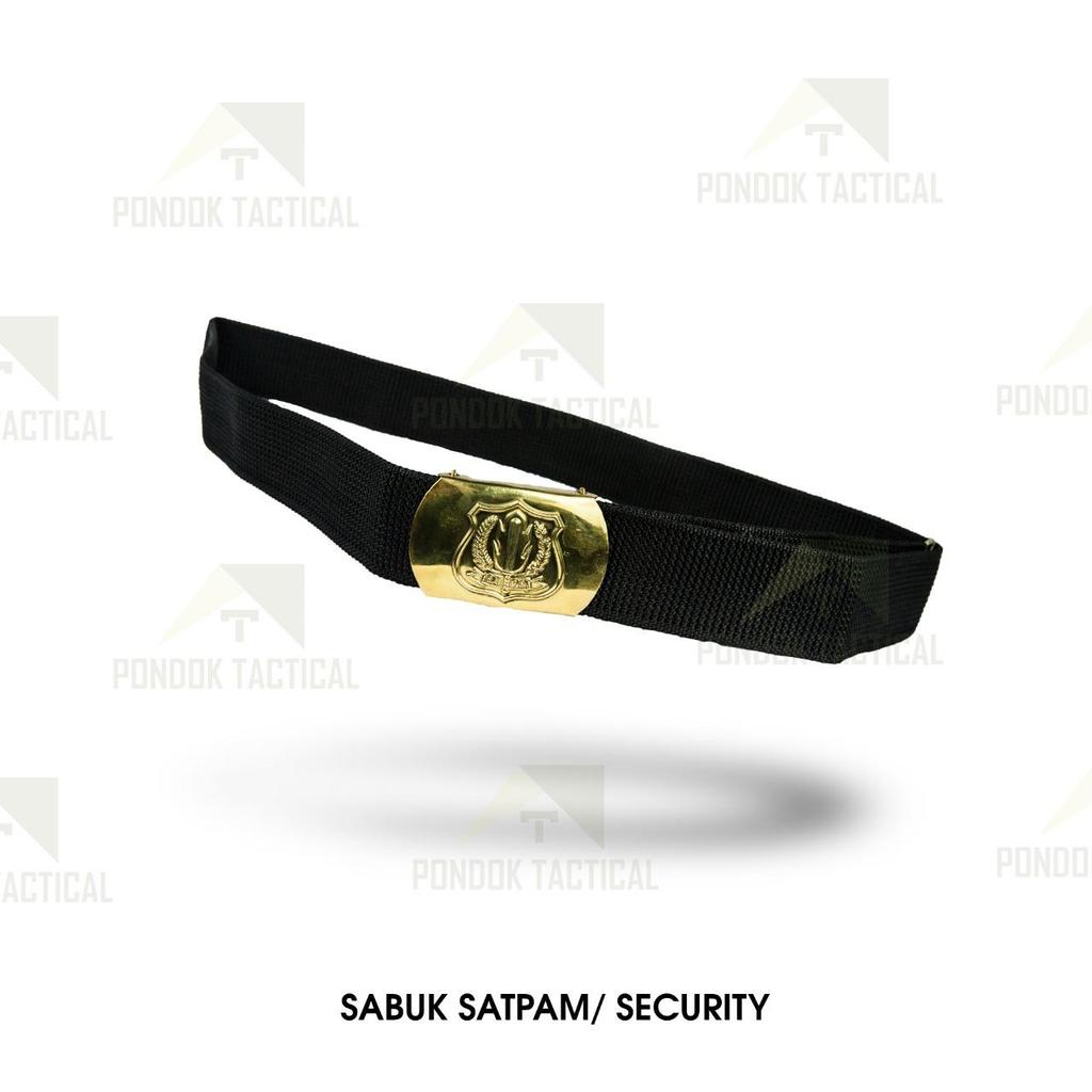 Sabuk Satpam ECO Security PDH PDL / Ikat Pinggang Satpam Hitam / Putih sabuk kain pria Merah Gesper