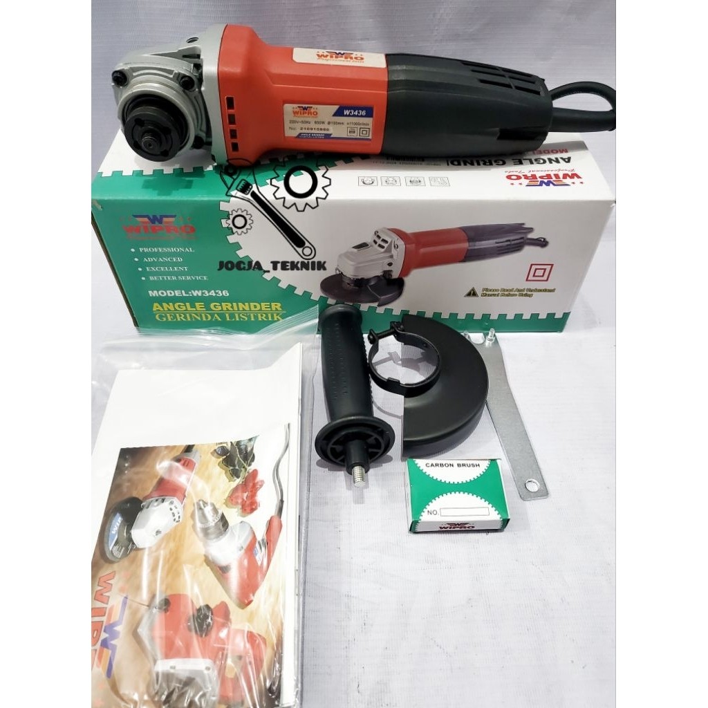 Wipro Mesin Gerinda Tangan 4" W3436 / Angle Grinder Wipro W3436 / Angle Grinder Gerinda Tangan Wipro