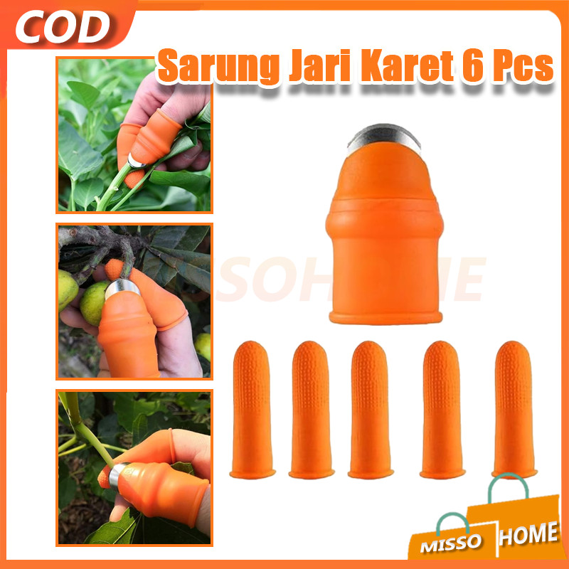 Sarung Jari Cover Pisau 6 Pcs/Sarung Jari Jempol Silikon Cover Pisau Jempol Pemotong Sayur Buahc