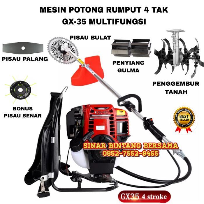 Mesin Pemotong Rumput 4Tak MESIN POTONG RUMPUT 4 TAK  KOMPLIT 5 MATA PISAU MULTIFUNGSI