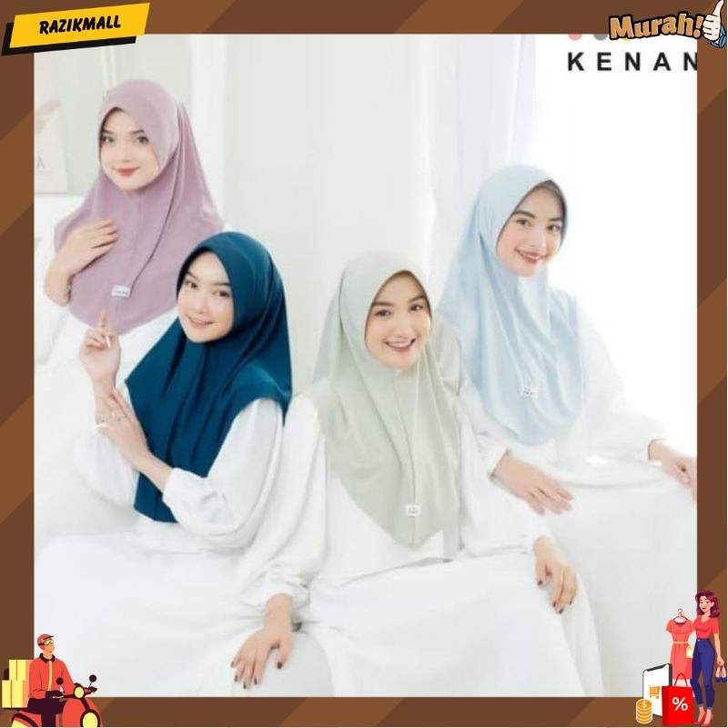 Hijab Jilbab Kerudung Bergo Instan Kenan Original Model Dzevada Bahan Jersey Premium Ukuran M