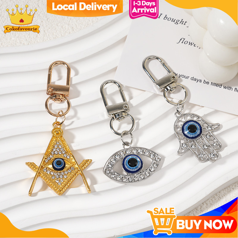 Gantungan Kunci Etnik Retro Turki Hiasan Berlian dan Mata Biru Untuk Mobil Tas Gantungan Tas Unik