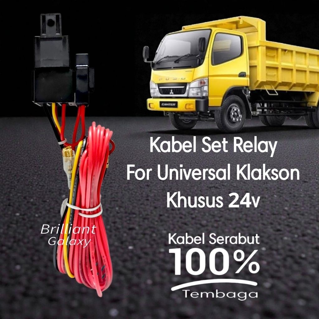 GLX3 * Kabel Set Relay untuk KLAKSON - Khusus 24v Truk Pengguna 2 Aki