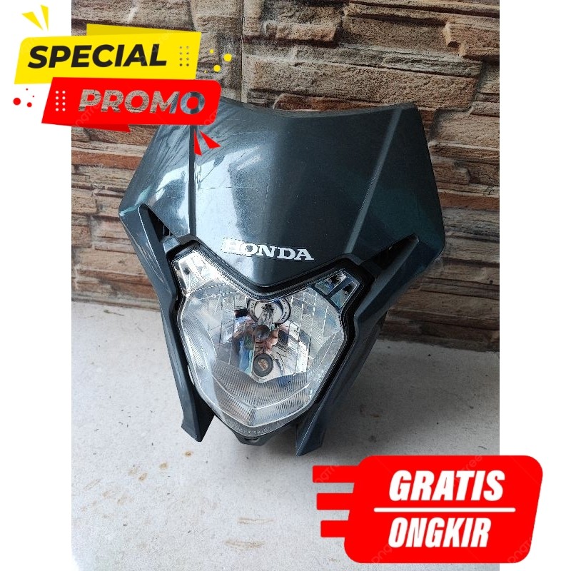 Lampu Depan Honda CRF 150L Original Copotan Set Speedometer dan Batok Lampu