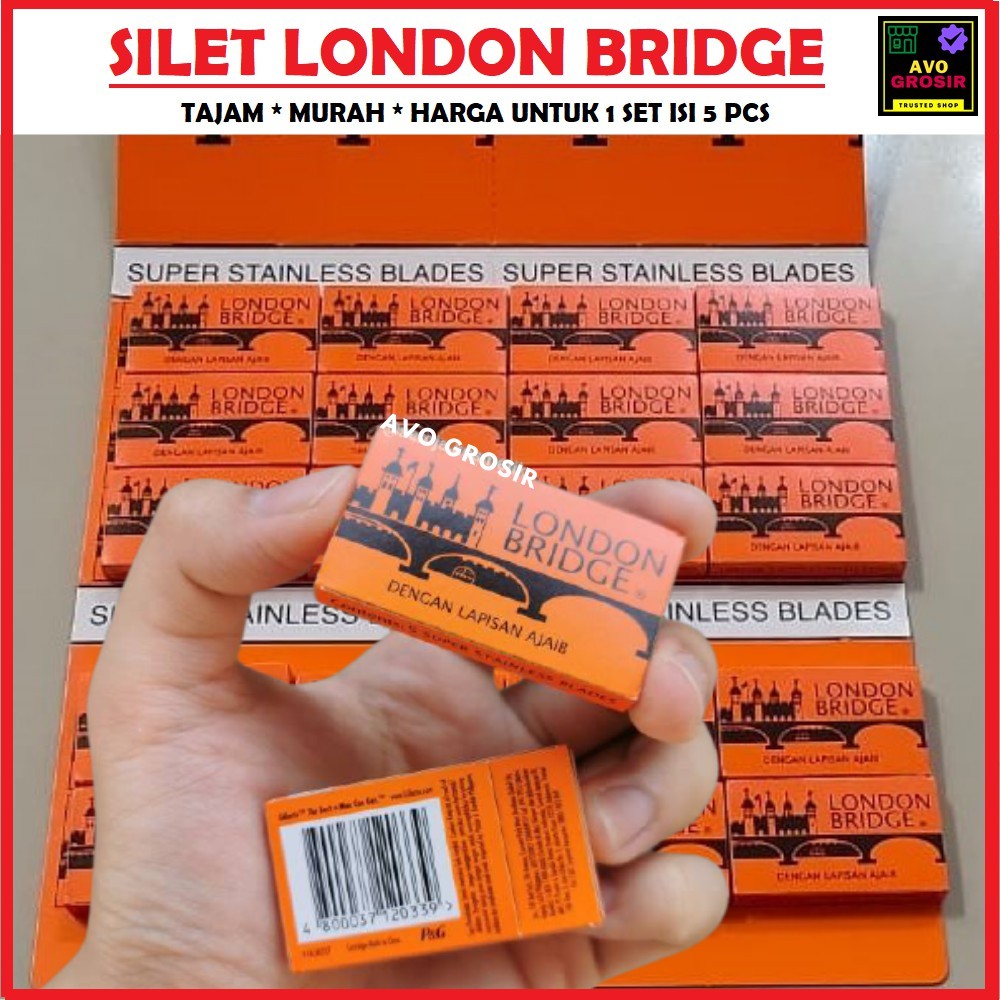 silet tajam set isi 5 pcs london bridge original razor ecer grosir