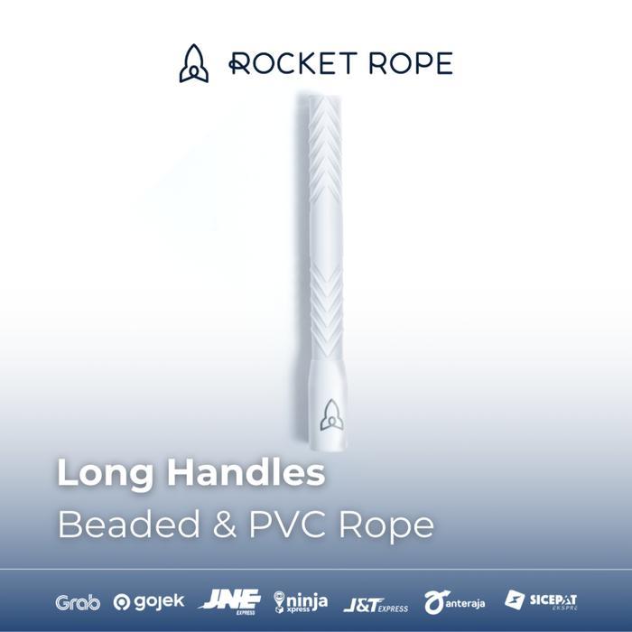 [ROCKET ROPE] Jump Rope Long HandleBeaded Jump Rope Handle Beads - White, For Beaded