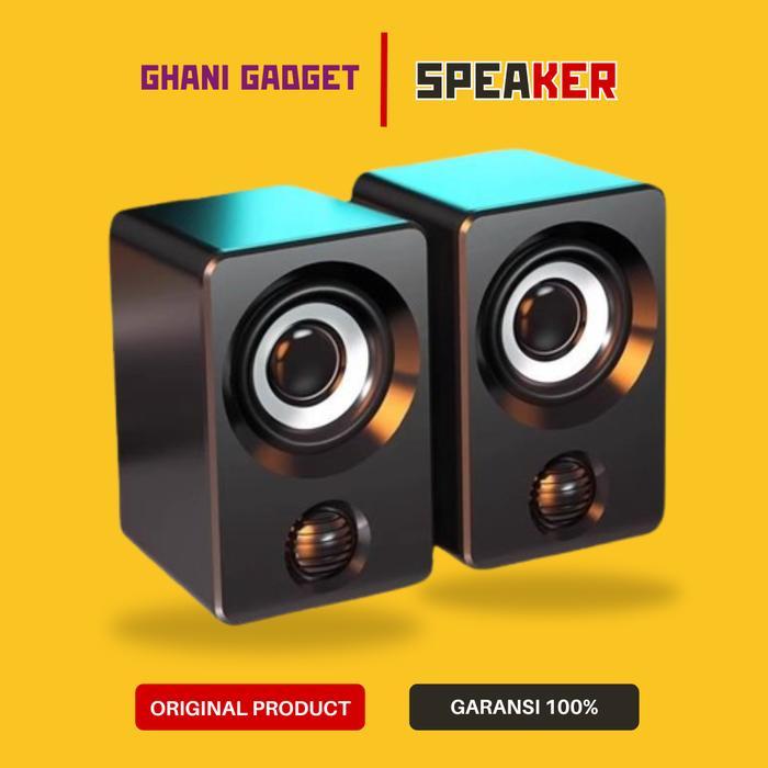 Speaker Desktop Komputer Laptop PC USB Power 3.5mm Audio Jack Subwoofer Stereo 6W GINAL Spiker Speke
