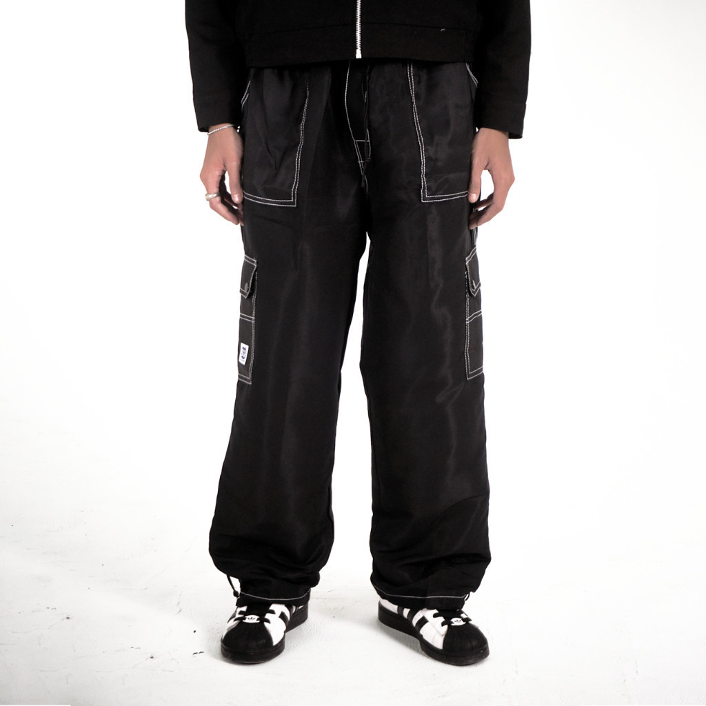 Bitsnbobs76 Celana Cargo Trackpants Carpenter Parasut Black