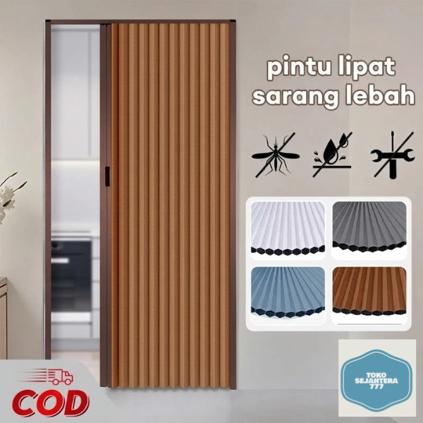 REAIM  Pintu Kamar Mandi Penyekat Ruangan Pintu Lipat Geser Sliding Folding Door Sarang Lebah 70x200