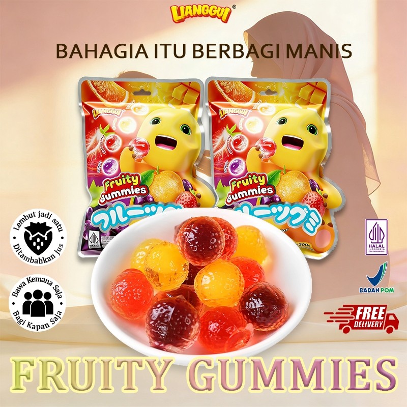 [Jaminan kualitas] LIANGGUI Permen ISI Krim Buah Permen Lunak Lunak Aneka Rasa Buah Jajan Lebaran