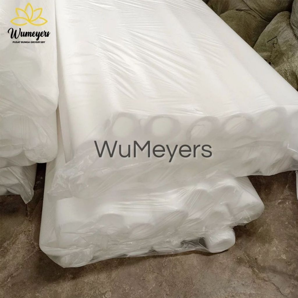 WM FOAM BUSA BULAT DEKORASI 2METER ELASTIS WARNA PUTIH - GABUS PIPA OASIS PANJANG UNTUK MENANCAPKAN 