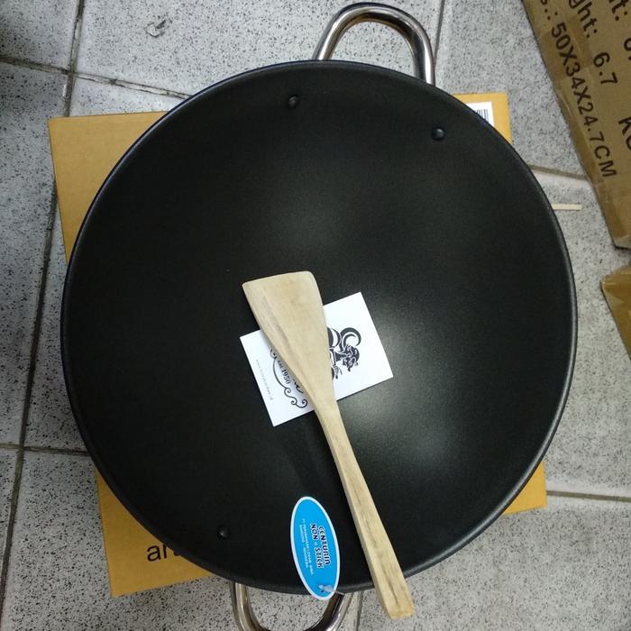 WAJAN KUALI BIMA 30CM LAPISAN ANTI LENGKET WOK Wajan Besi