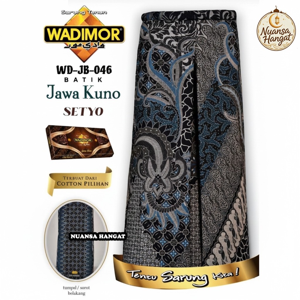 FASHION MUSLIM Sarung Terbaru 2026 Wadimor Motif Batik Jawa Bahan Katun Asli Setelan Baju Koko Sarun