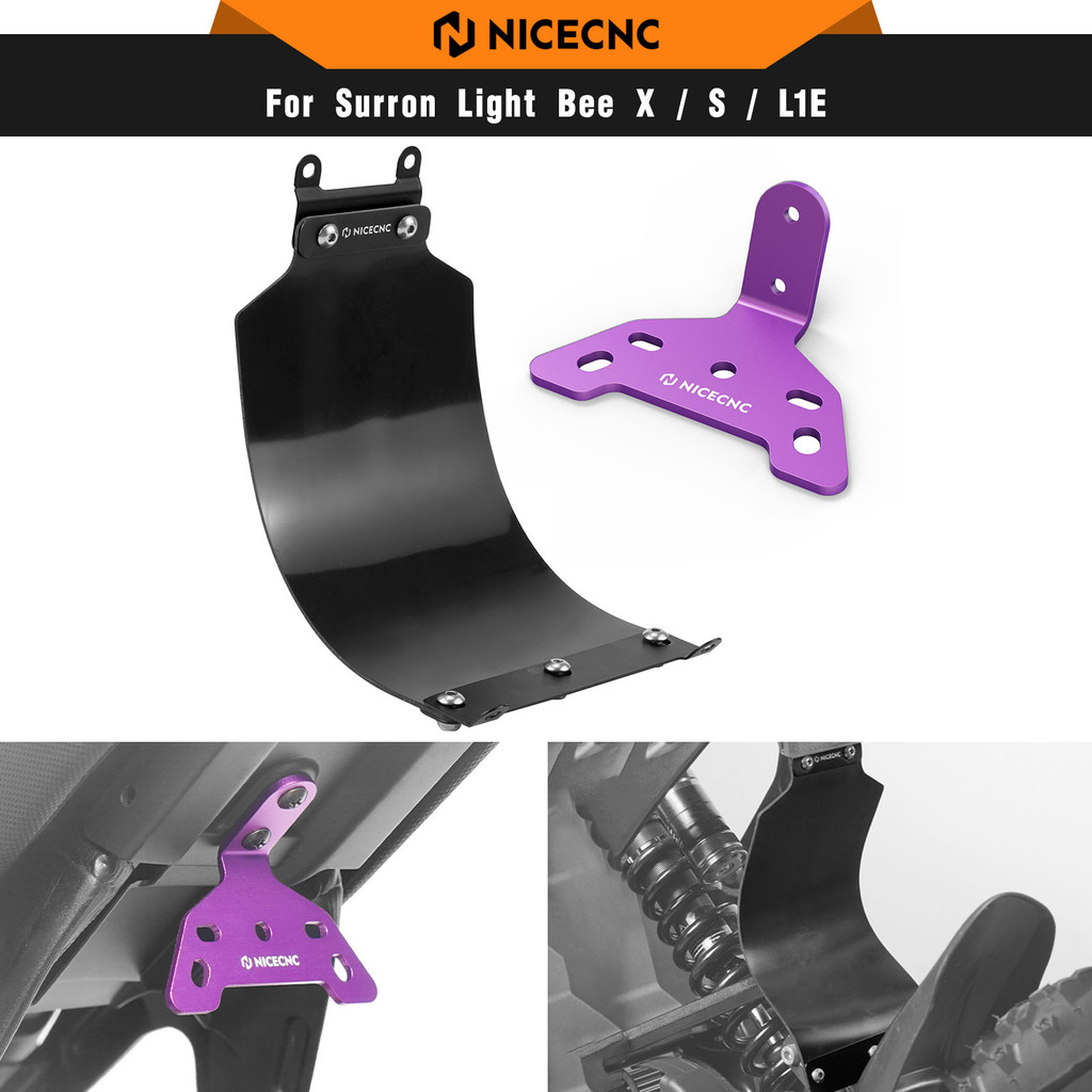 NICECNC Untuk Sepeda Motor Listrik Surron Light Bee X S L1E, Pelindung Lumpur Belakang & Braket Lamp