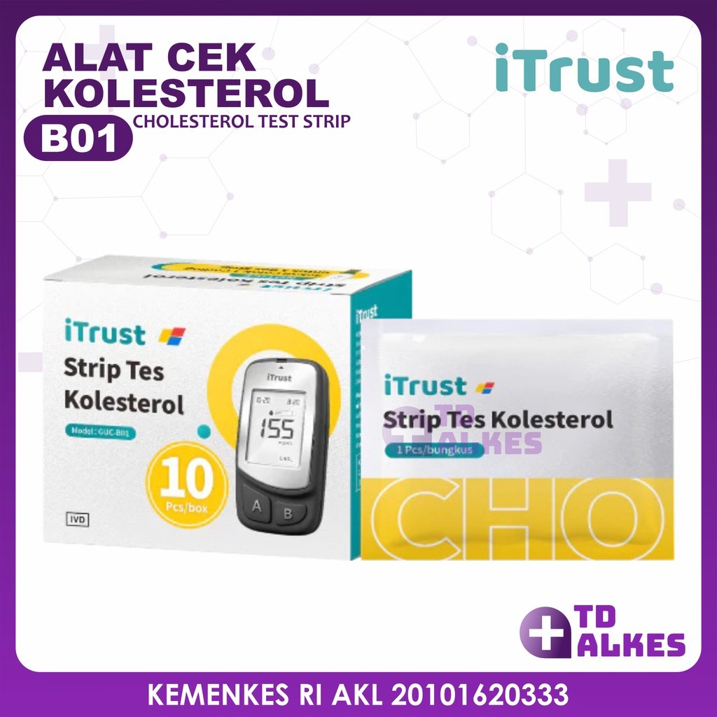iTrust Strip Cek Cholesterol B01 Alat Tes Kolesterol GUC GUC-B01 Kesehatan Digital Kit Multi Monitor
