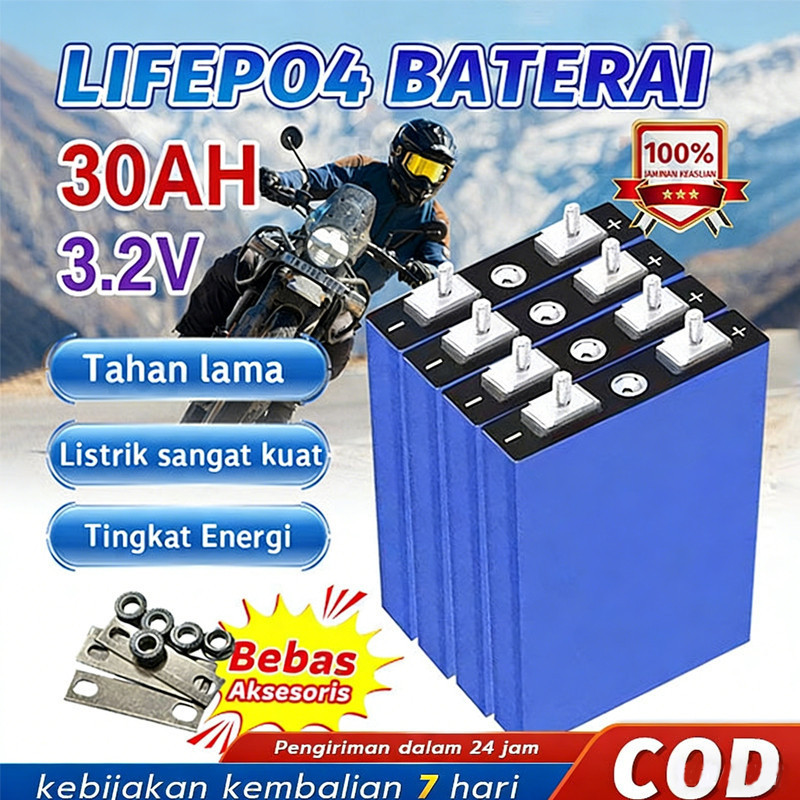3.2V 30Ah CATL/BYD-Baru 100% Lifepo4 Baterai + BMS UPS Baterai Lifepo4 3.2V 30ah Elektrik Baterai Li