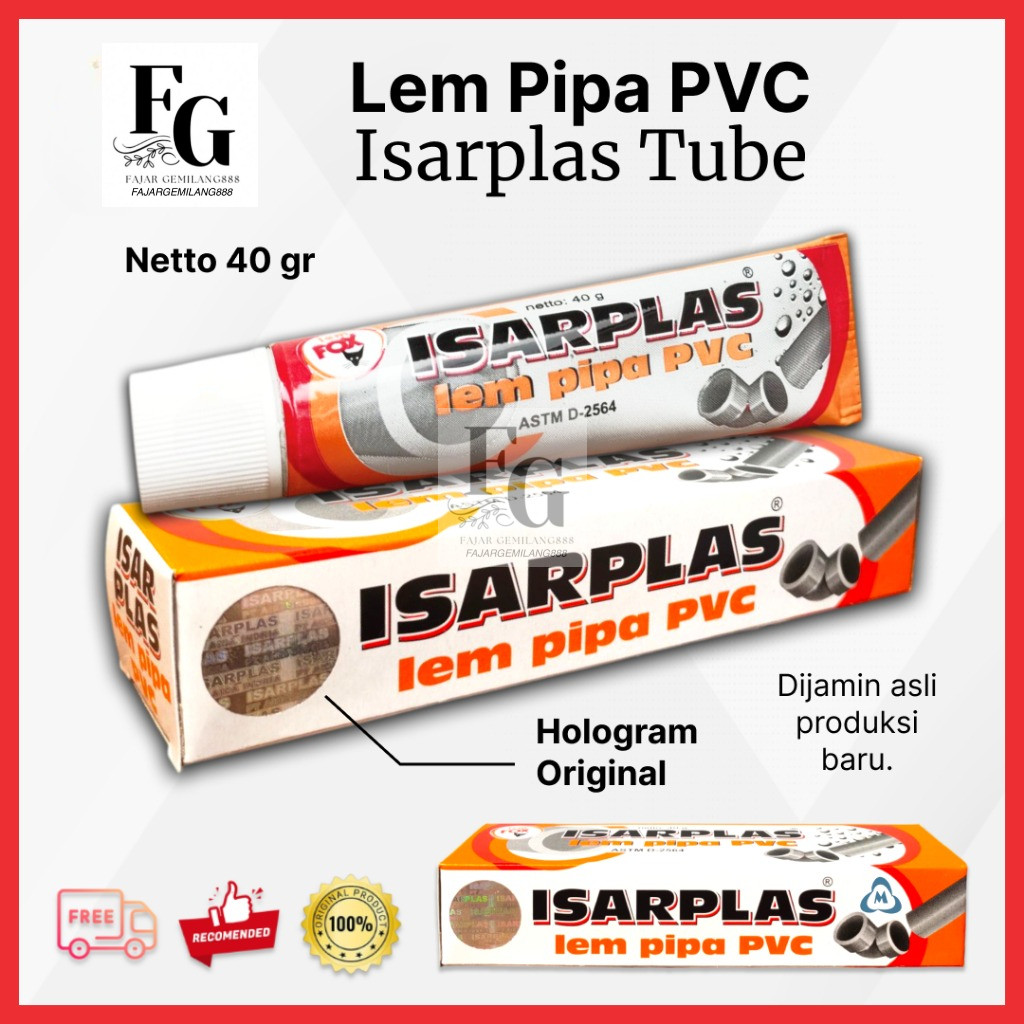 Lem Isarplas Tube Original 40gr Lem Pipa Pvc Paralon