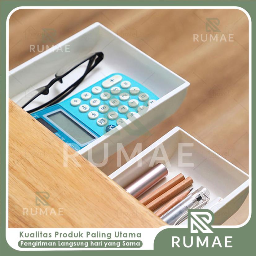 RUMAE Laci Tempel Bawah Meja Organizer Alat Tulis Hidden Drawer Storage Untuk Meja Kerja Rumah Atau 