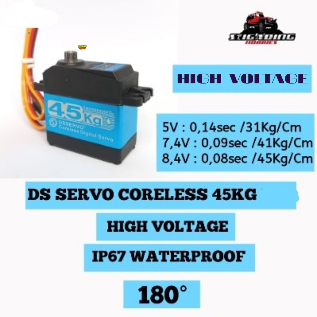 SERVO HIGH VOLTAGE DS3245 HIGH VOLTAGE 45KG WATERPROOF CORELESS SERVO DS 3245