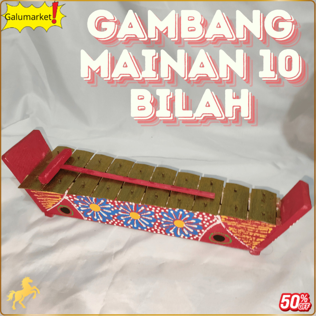 BARU Gambang / Mainan Anak Ukuran Besar (10 Bilah) Free Alat Pemukul GLM -59