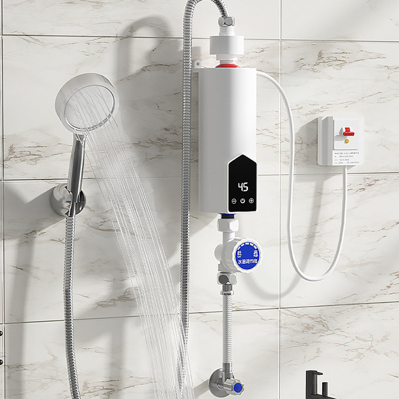 Keran Air Panas Listrik Instan 5500W untuk Dapur dan Kamar Mandi, Mesin Pemanas Air Tanpa Tangki, Ke