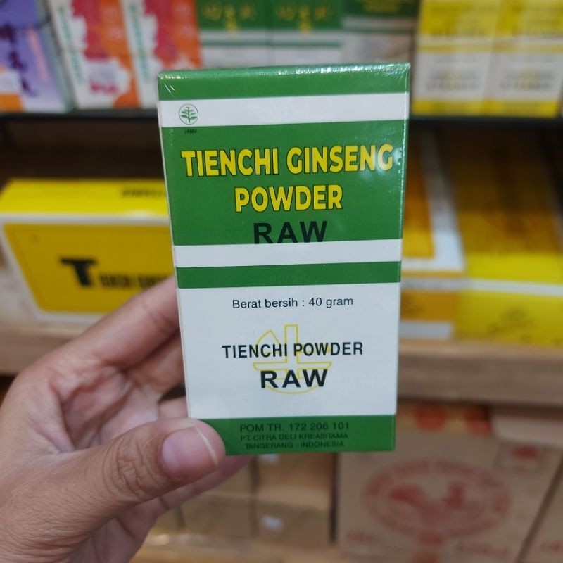 Tien Chi Powder Raw 40g bubuk Tian Qi obat kolesterol Tienchi Hijau