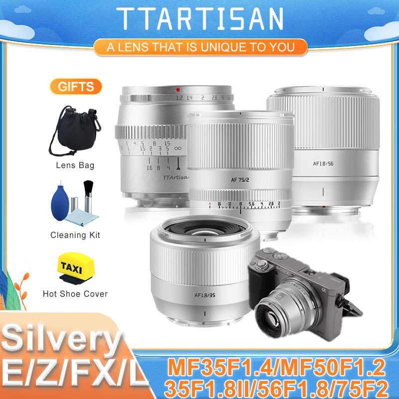 TTArtisan APS-C Manual Lens 50mm F1.2 35mm F1.4 MF AF 35mm F1.8 56mm Full Frame 40 75mm F2 for Sony 