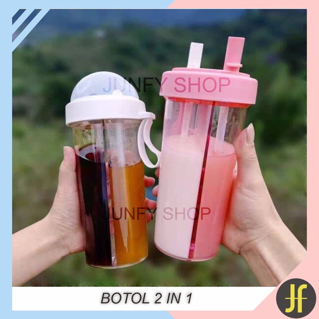 J516 Botol Minum 2in1 / botol 2in1 / botol travel / botol minum unik