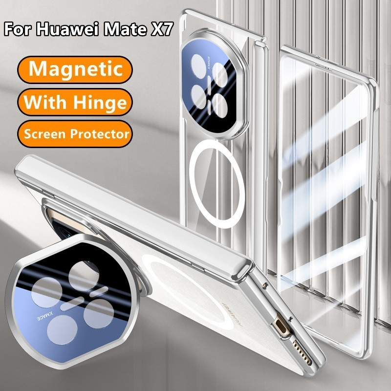Casing untuk Huawei Mate X7 X6  Penutup Ponsel Magnetik PC Lipat    Braket Pemegang Pelindung Layar 