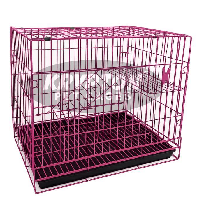 PETWORLD Kandang Besi Lipat 60cm Kucing Anjing Kelinci Tingkat Besar Tebal - KRYPTON