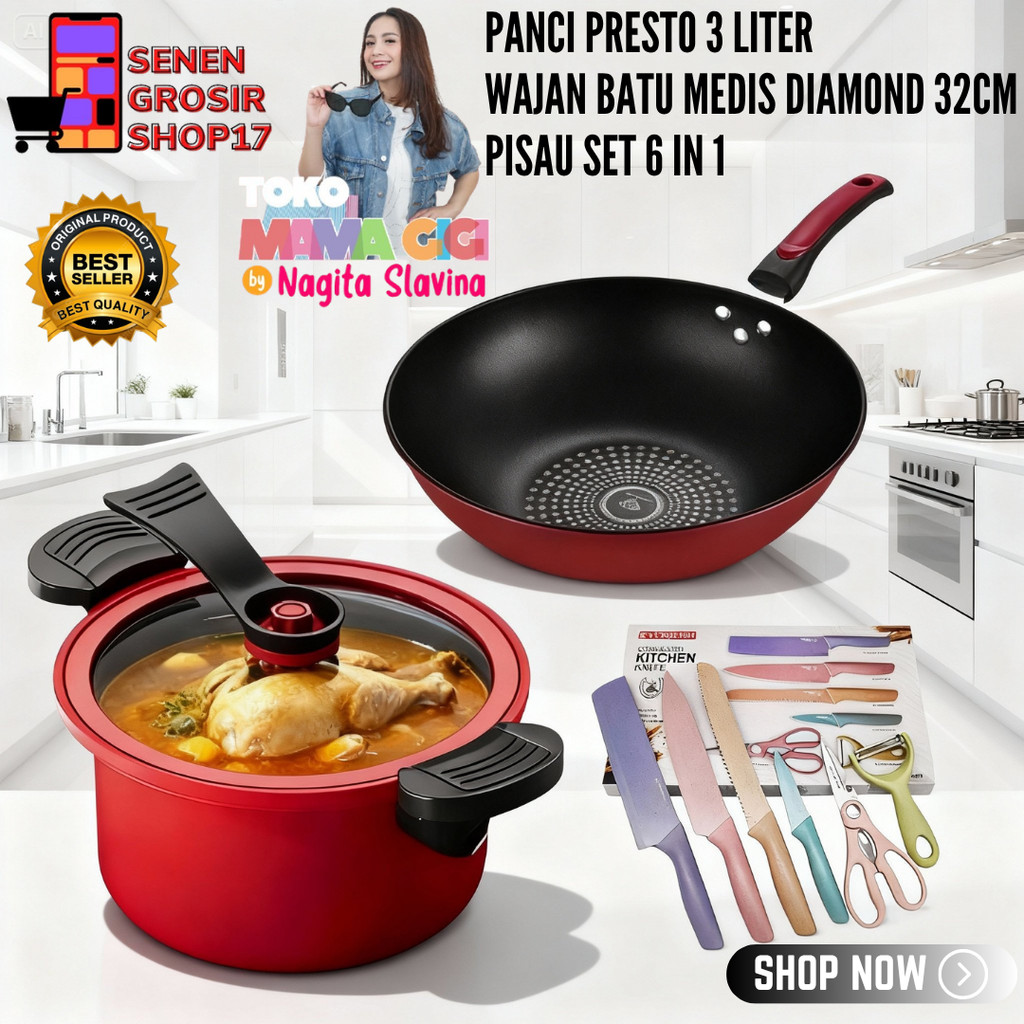 [TOKO MAMA GIGI X SN] BELI LOKAL PAKET HAMPERS CERIA 8IN1 MAMA GIGI (PANCI PRESTO,WAJAN ANTI LENGKET