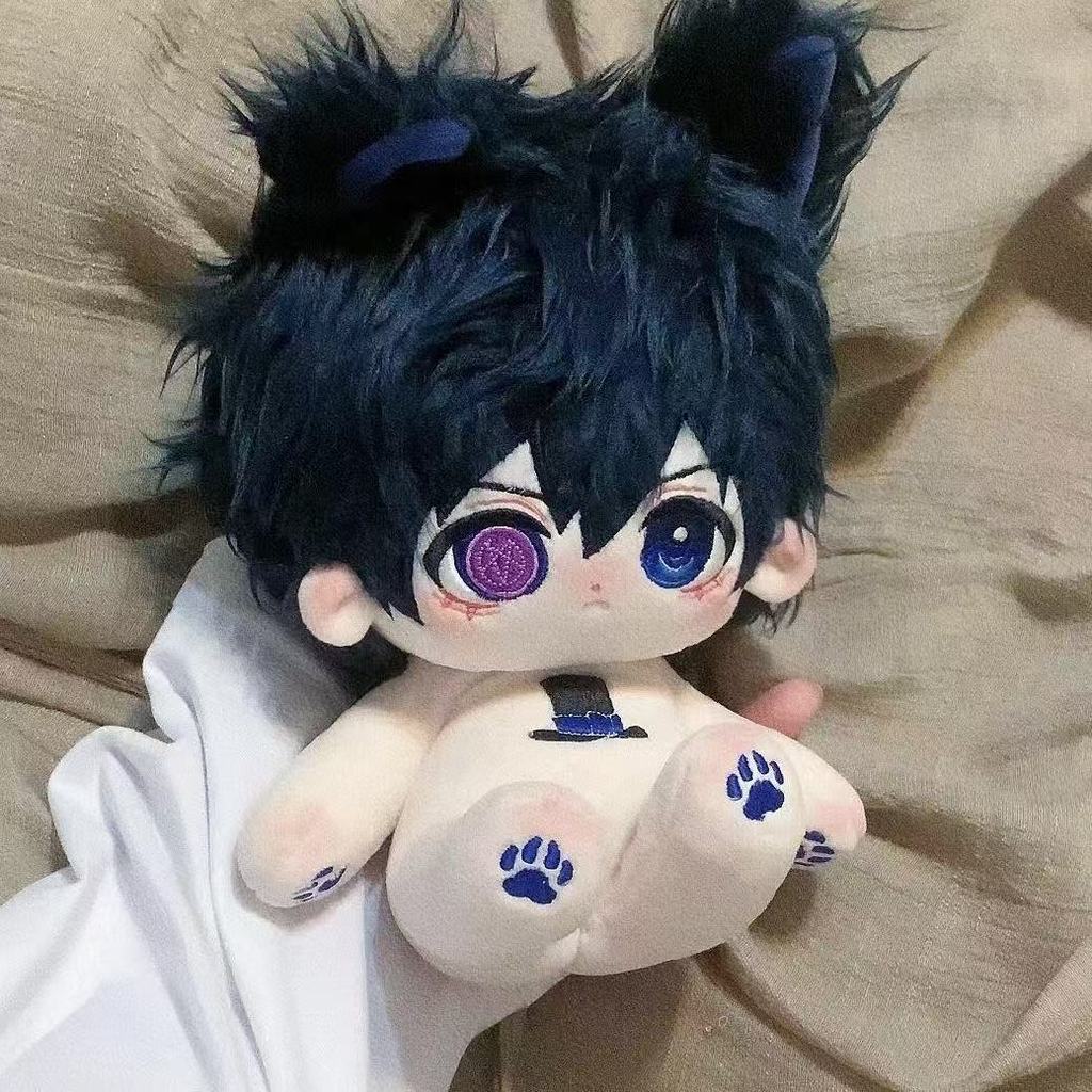 20cm Black Butler Plush Doll Ciel Kawaii Cosplay Anime Boy Doll Body Ears Tail Set With Skeleton No 