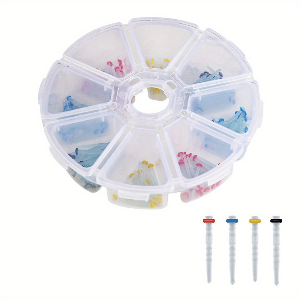 200Pcs/Box Dental Fiber Post Drills Screw/Straight Post Quartz Glass Thread Pile Kit Root Canal Rest