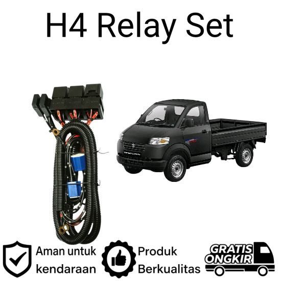 AM Relay Set Lampu Utama LED H4  Mobil Suzuki APV Pickup