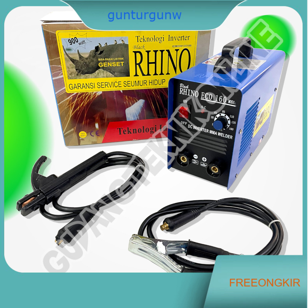 Mesin Las ECO160 BIRU MMA 160A RHINO 900Watt / Mesin Las Listrik ECO 160 Trafo Travo Trapo Las - Inv