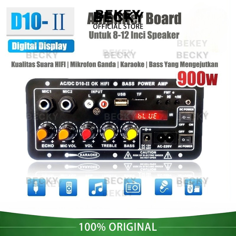 BEKEY Amplifier Bluetooth Super Bass 12V/24V/220V Modul Speaker Bluetooth Power Amplifier