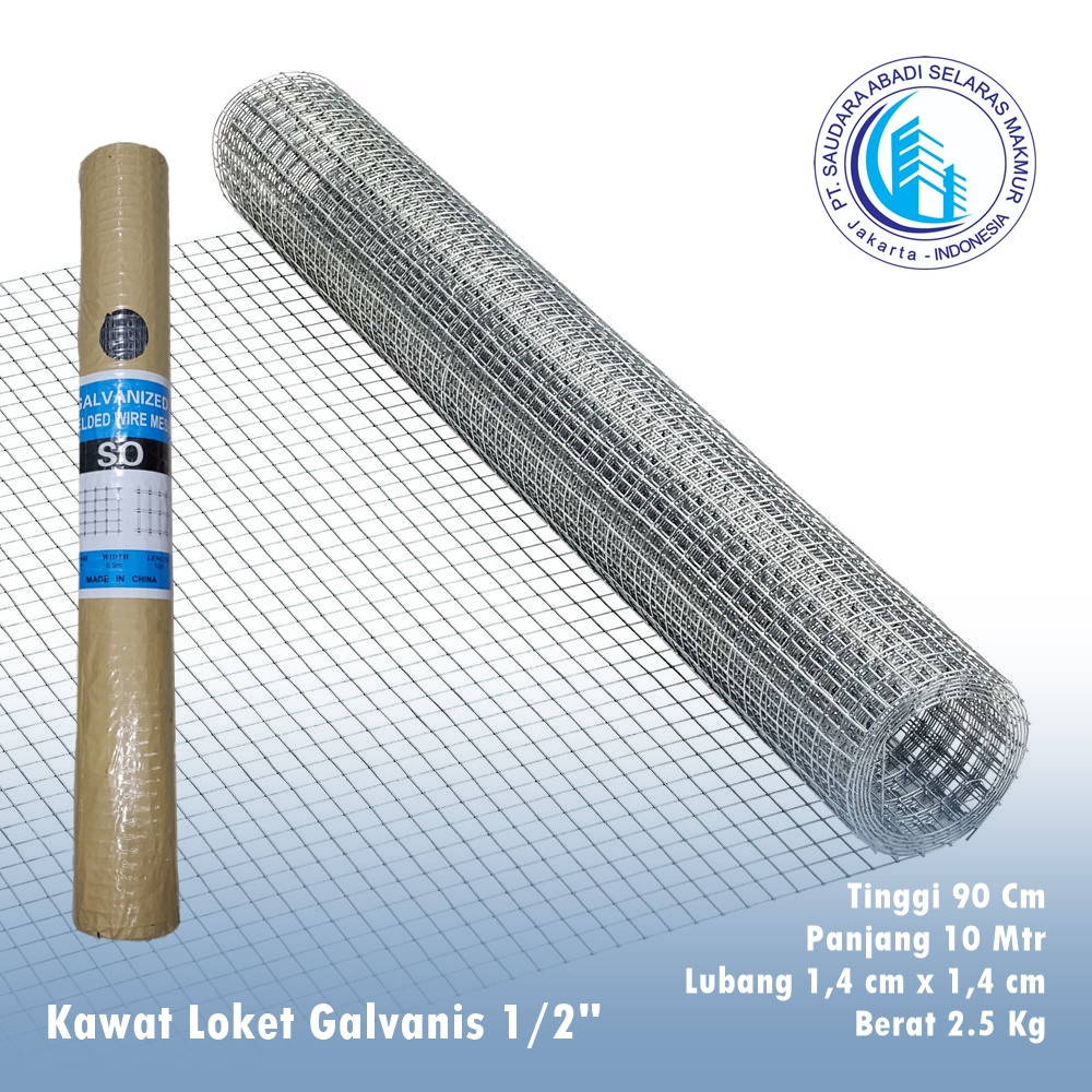 Kawat Loket Galvanis 1/2" Tebal 0.6mm 10m
