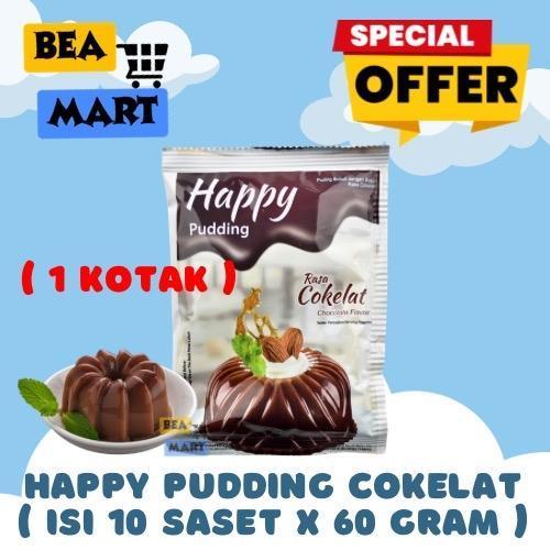 Nutrijell HAPPY Pudding COKELAT 1 Kotak Isi 10 Saset x  60gr | Nutrijel Puding Instan Ekonomis Choco