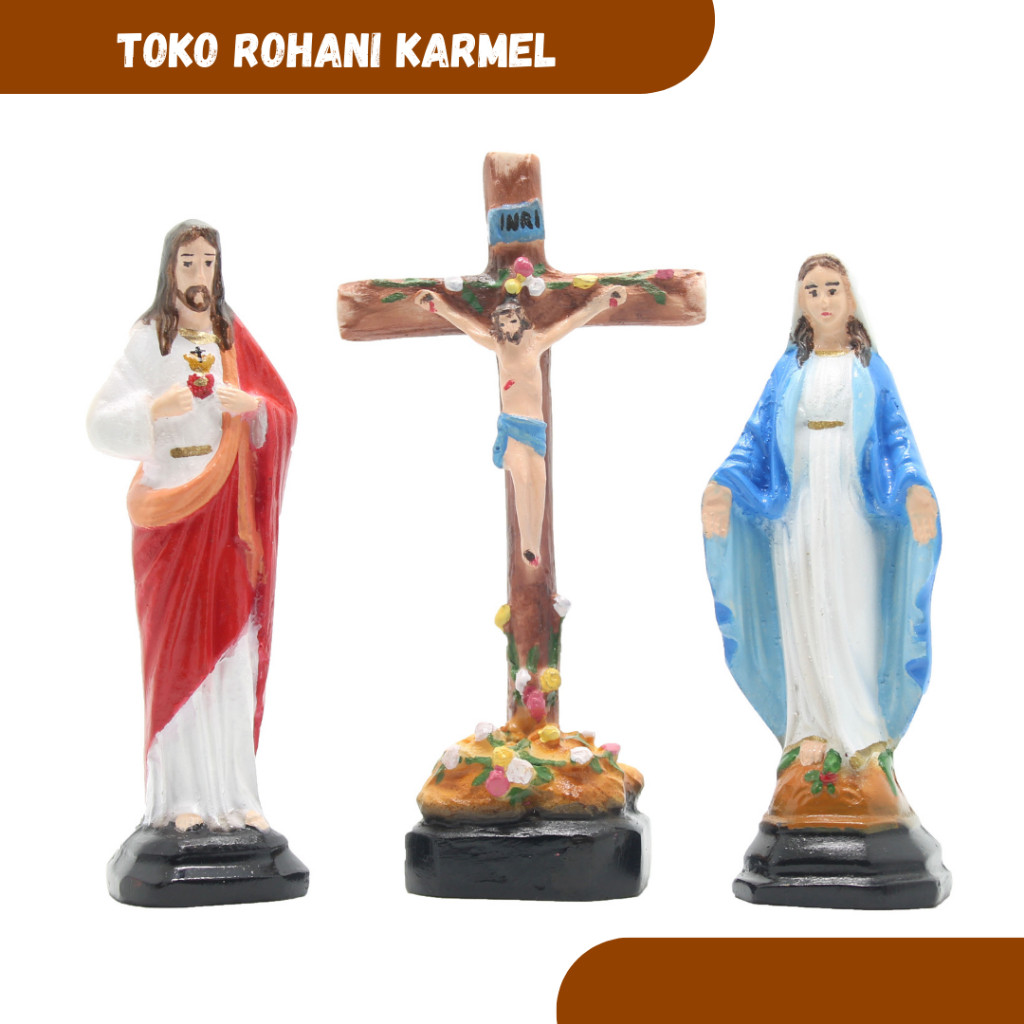 PATUNG YESUS-MARIA 10 cm / PATUNG BUNDA MARIA / PATUNG TUHAN YESUS / PATUNG KATOLIK / PAJANGAN PATUN