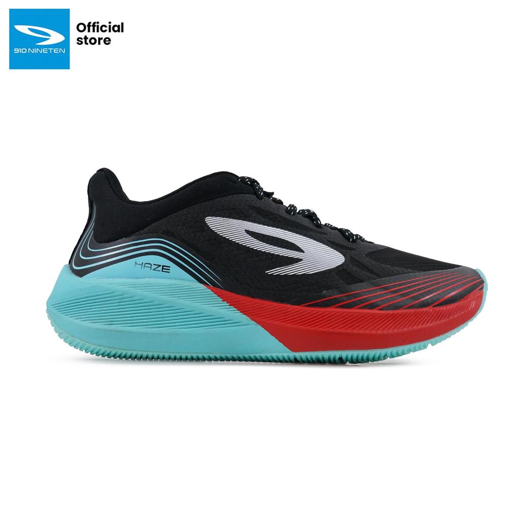 910 Nineten Sepatu Lari Haze Vision 1.0 - Hitam/Biru Muda/Merah