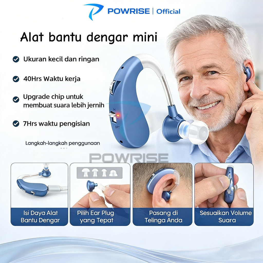 [NEW LAUNCH] POWRISE Britzgo Alat Bantu Dengar asli rechargeable digital alat pendengaran telinga or