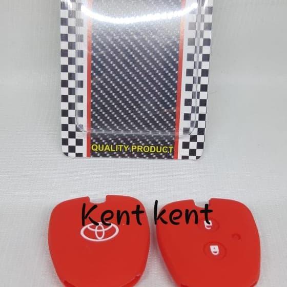 Silicon Kondom Kunci Remot Mobil Merah Toyota Calya