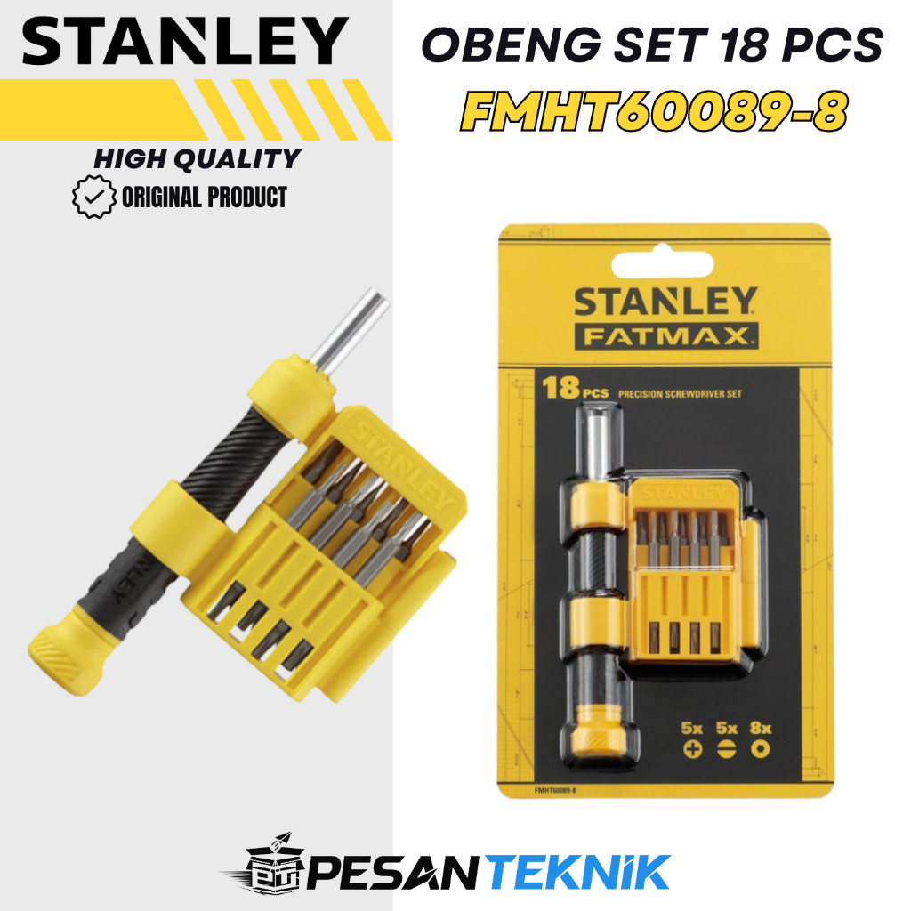Obeng Set 18 Pcs Precision Screwdriver Set Stanley FMHT60089-8