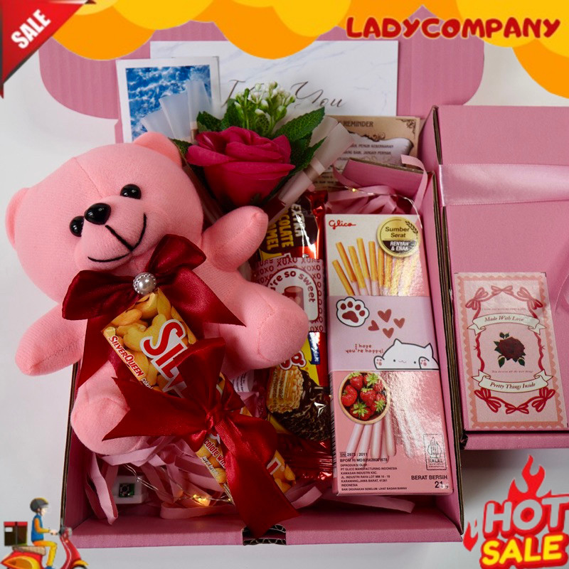 Sweet Valentine Hampers Snack Box Giftbox Kado Pink Series Kado Valentine Kado Ulang Tahun Wisuda Su