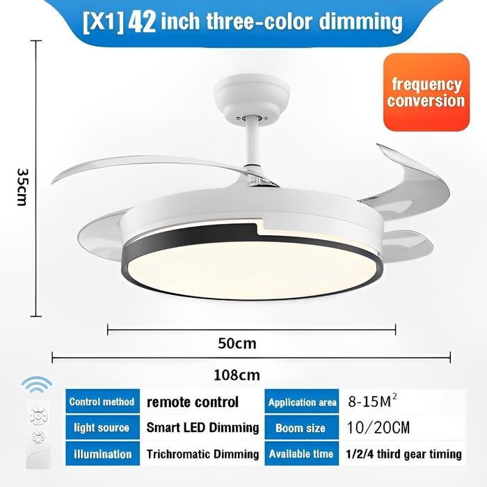 Lampu123 Kipas Angin Gantung AC Lampu Plafon Lampu Dinding Remote Control Gaya Modern Minimalis Kipa