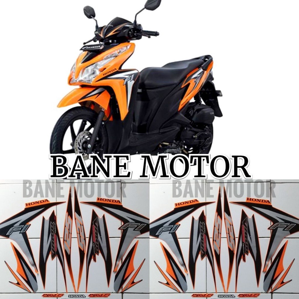 sticker striping motor Vario 125 2012 orange - stiker Lis body Honda Vario 125 old