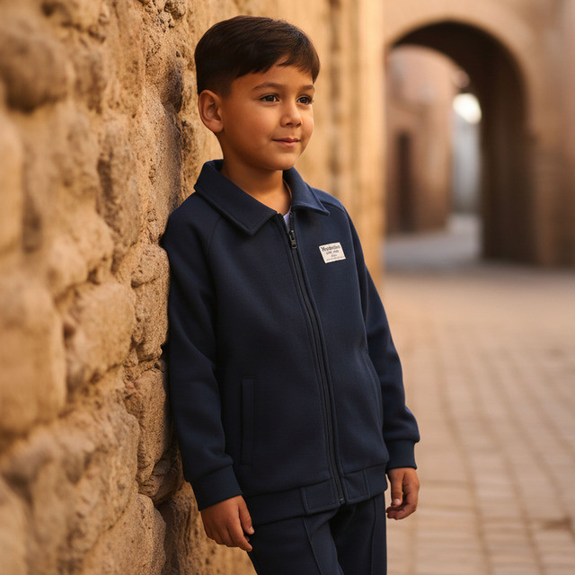 Max Fashions Atasan Anak Laki-laki Textured Pique Cotton Coach Jacket - Navy Blue