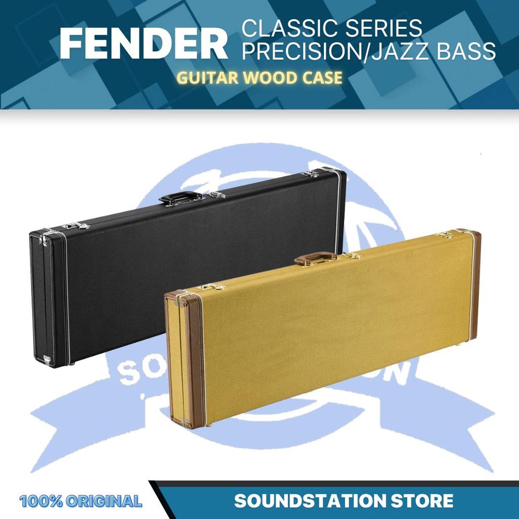 Fender Classic Series Precision/Jazz Bass Guitar Wood Case - Hardcase Koper Gitar Listrik Elektrik H