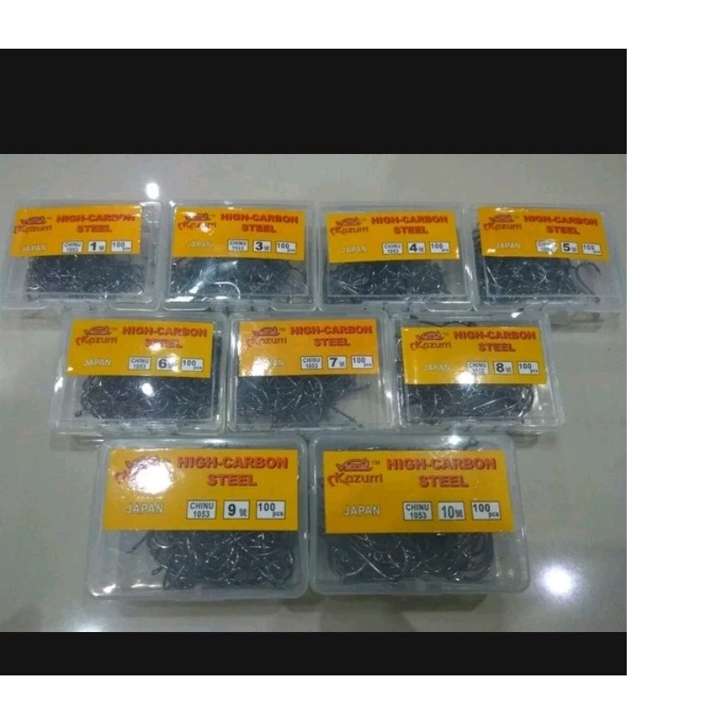 [ BISA COD ] Kail Pancing kazurri kotak carbon steel 1054 kazuri 1 box kotakan Ge